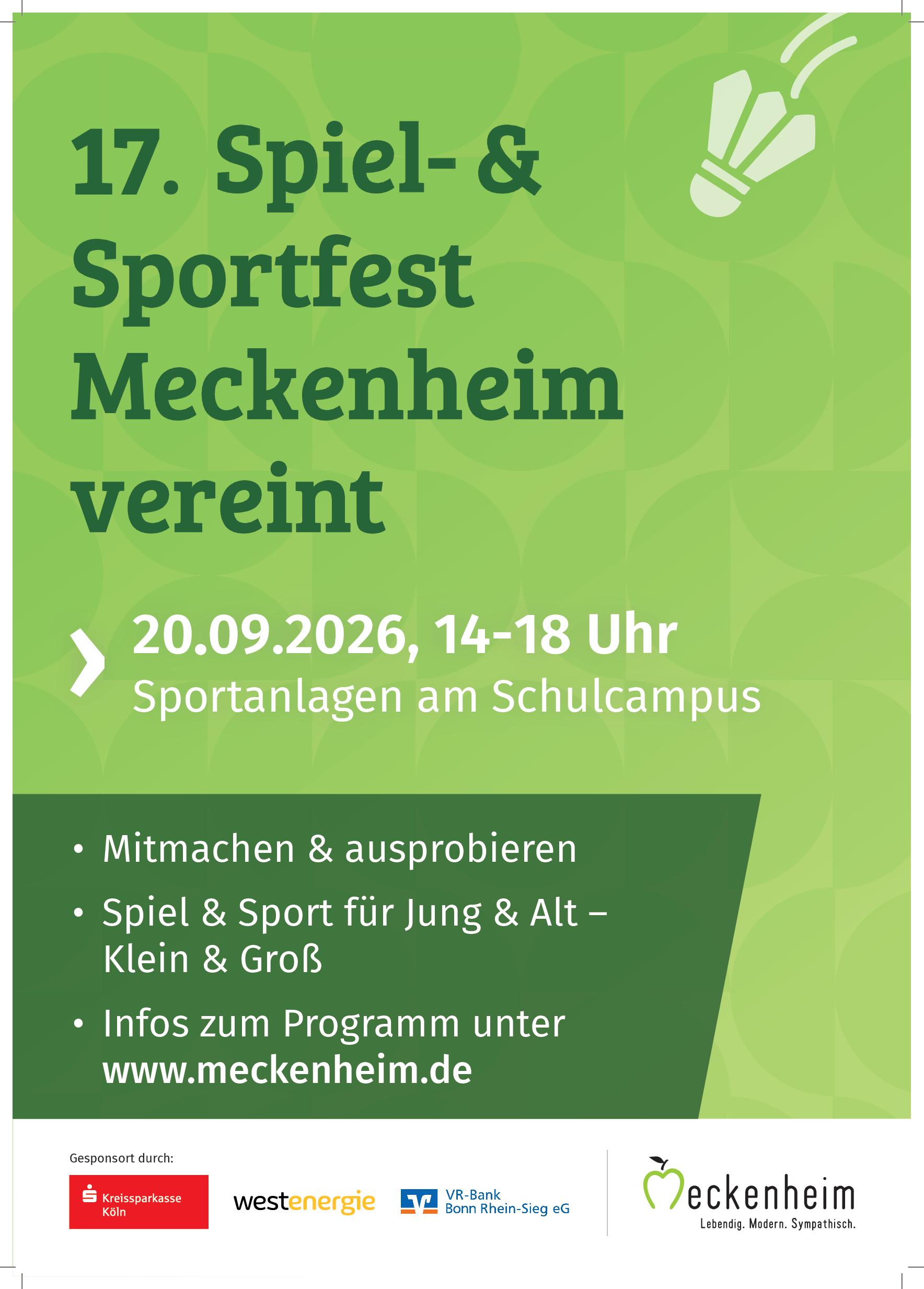 Einladung zum Spiel- & Sportfest Meckenheim vereint 2026